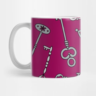 Skeleton Keys Burgundy Palette Mug